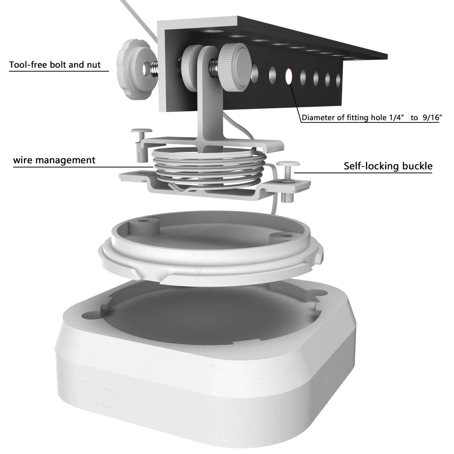 Mounting Bracket for myQ Chamberlain Garage Smart Hub (MYQ-G0401-ES) No Drilling, No Tools, Install Damage-Free, Mounted on Garage Door Opener Hanging