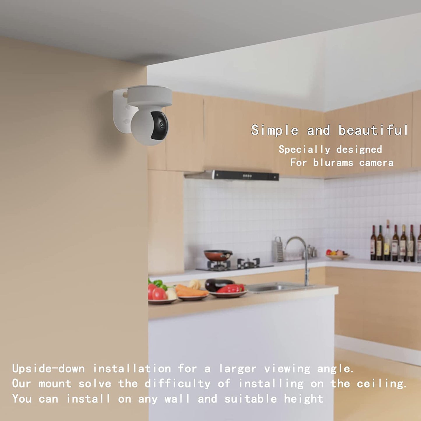 Metal Wall Mount for Kasa Indoor Pan/Tilt Smart Security Camera, Upside Down or Upright Your Camera on Any Wall You Want, Get Any Viewing Angles